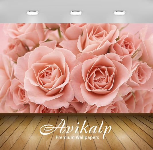 Avikalp Exclusive Awi3260 Pink Rose Flowers Full HD Wallpapers for Living room, Hall, Kids Room, Kit