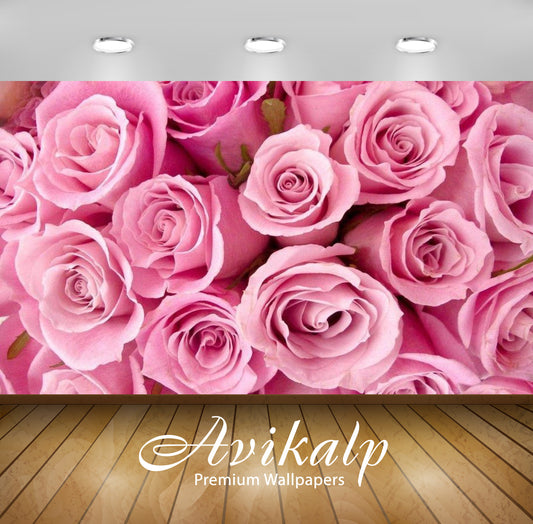 Avikalp Exclusive Awi3298 Beautiful Pink Roses Full HD Wallpapers for Living room, Hall, Kids Room,