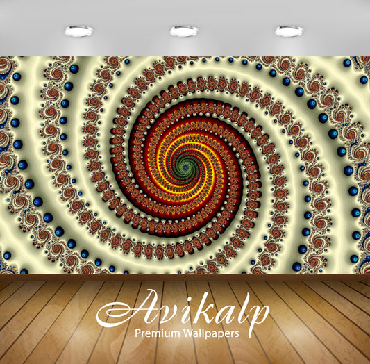 Avikalp Exclusive Awi3463 Fractal Vortex Abstract Full HD Wallpapers for Living room, Hall, Kids Roo