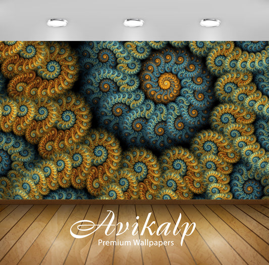 Avikalp Exclusive Awi3466 Fractal Spirals Abstract Full HD Wallpapers for Living room, Hall, Kids Ro
