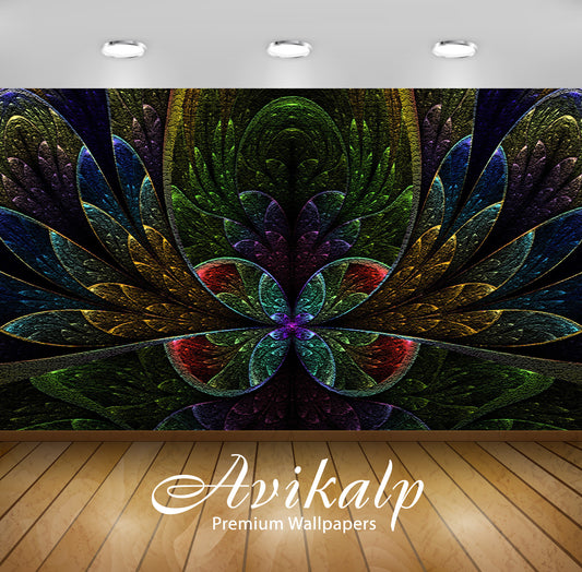 Avikalp Exclusive Awi3476 Fractal Floral Design Abstract Full HD Wallpapers for Living room, Hall, K
