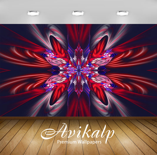 Avikalp Exclusive Awi3511 Beautiful Red And Blue Fractal Abstract Full HD Wallpapers for Living room