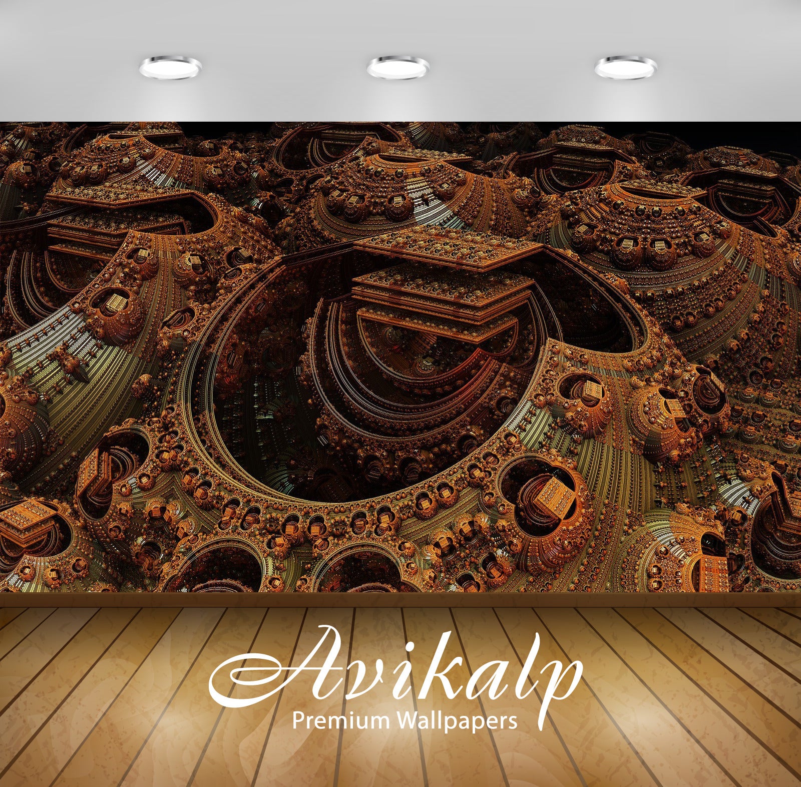 Avikalp Exclusive Awi3648 Fractal Rusty Design Full HD Wallpapers for Living room, Hall, Kids Room,