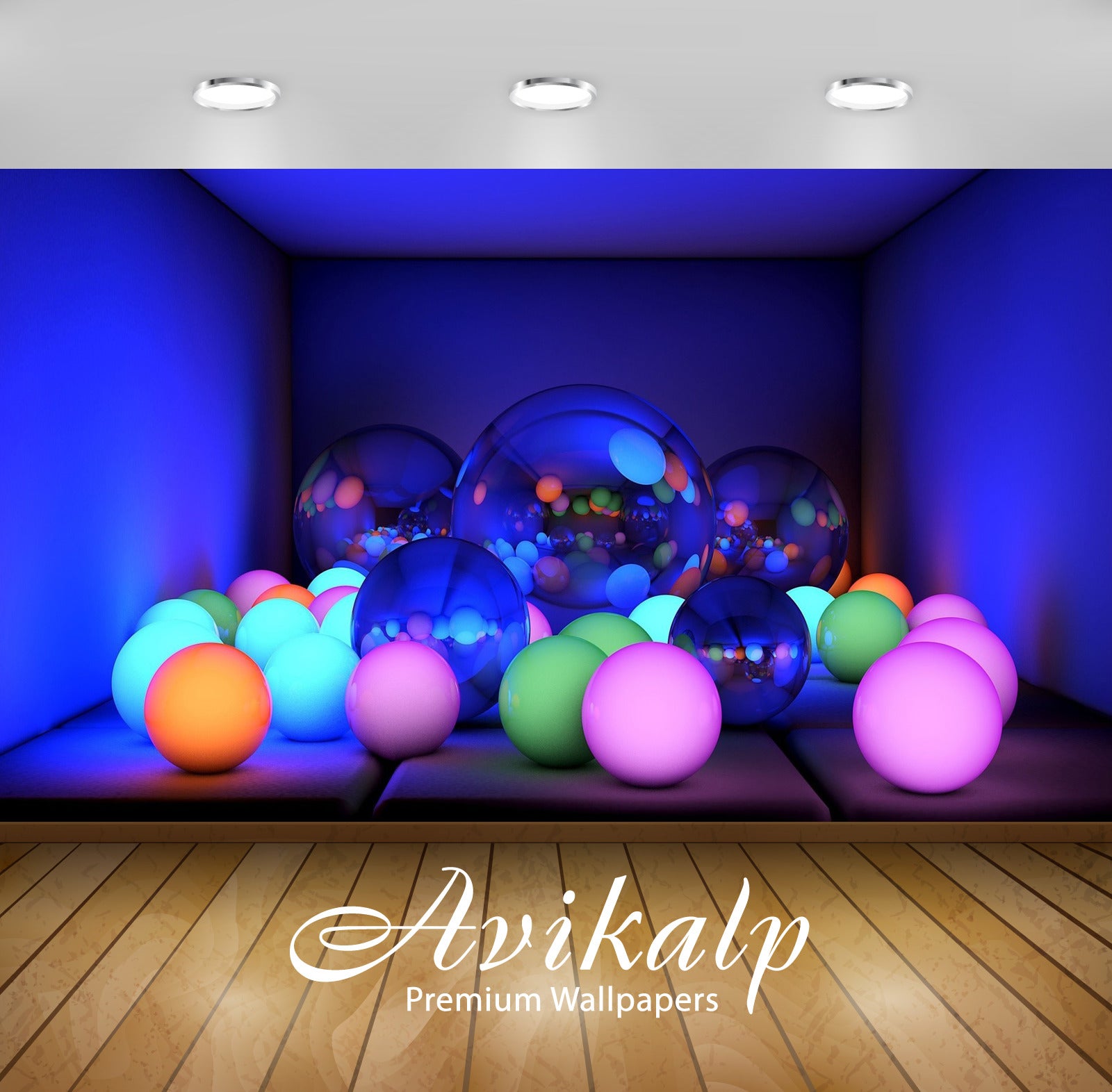 Avikalp Exclusive Awi3969 Spheres Reflecting Each Other Full HD Wallpapers for Living room, Hall, Ki
