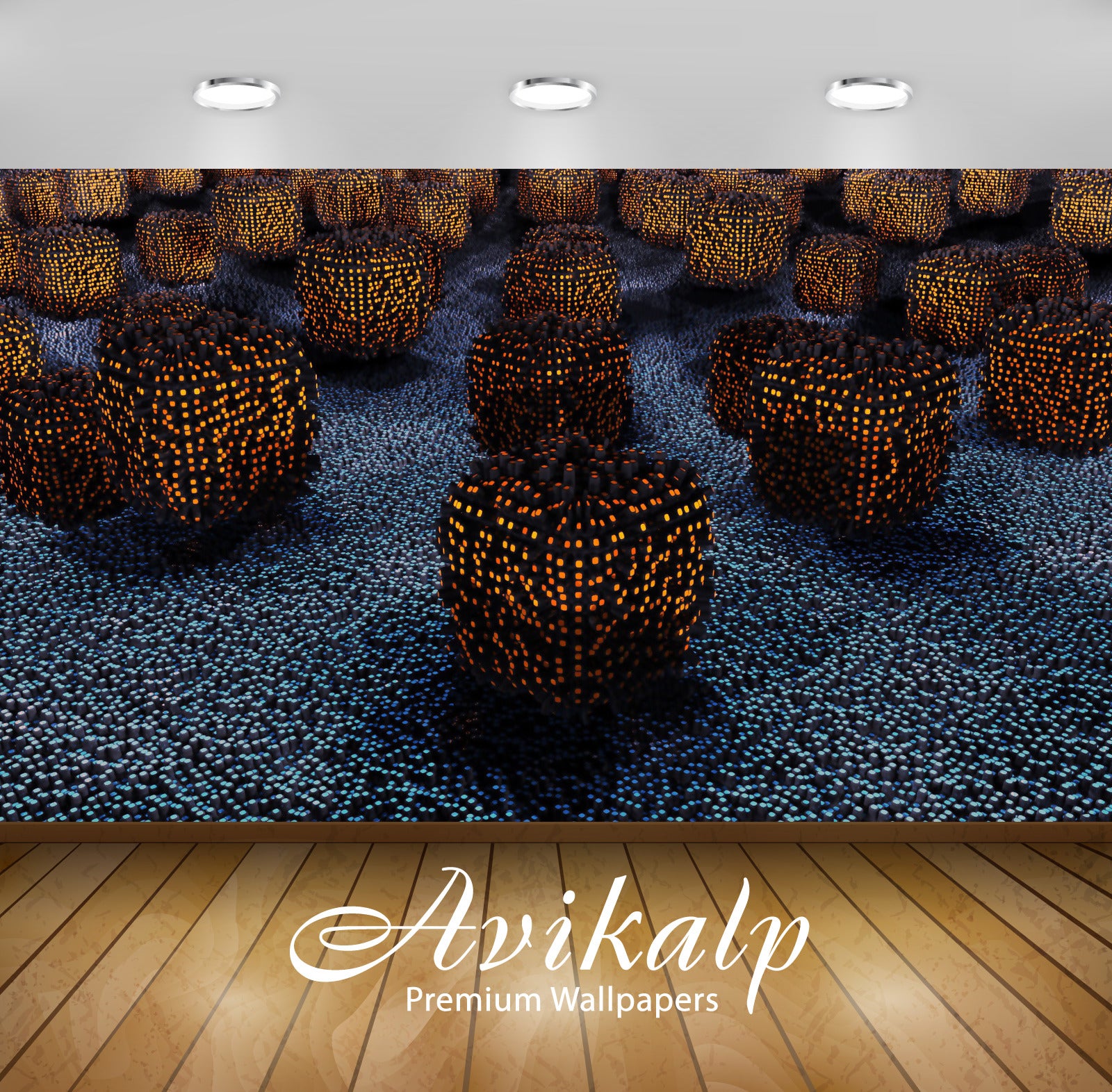 Avikalp Exclusive Awi3991 Strand Cubes Full HD Wallpapers for Living room, Hall, Kids Room, Kitchen,