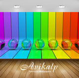 Avikalp Exclusive Awi4021 Transparent Spheres On Rainbow Stripes Full HD Wallpapers for Living room,