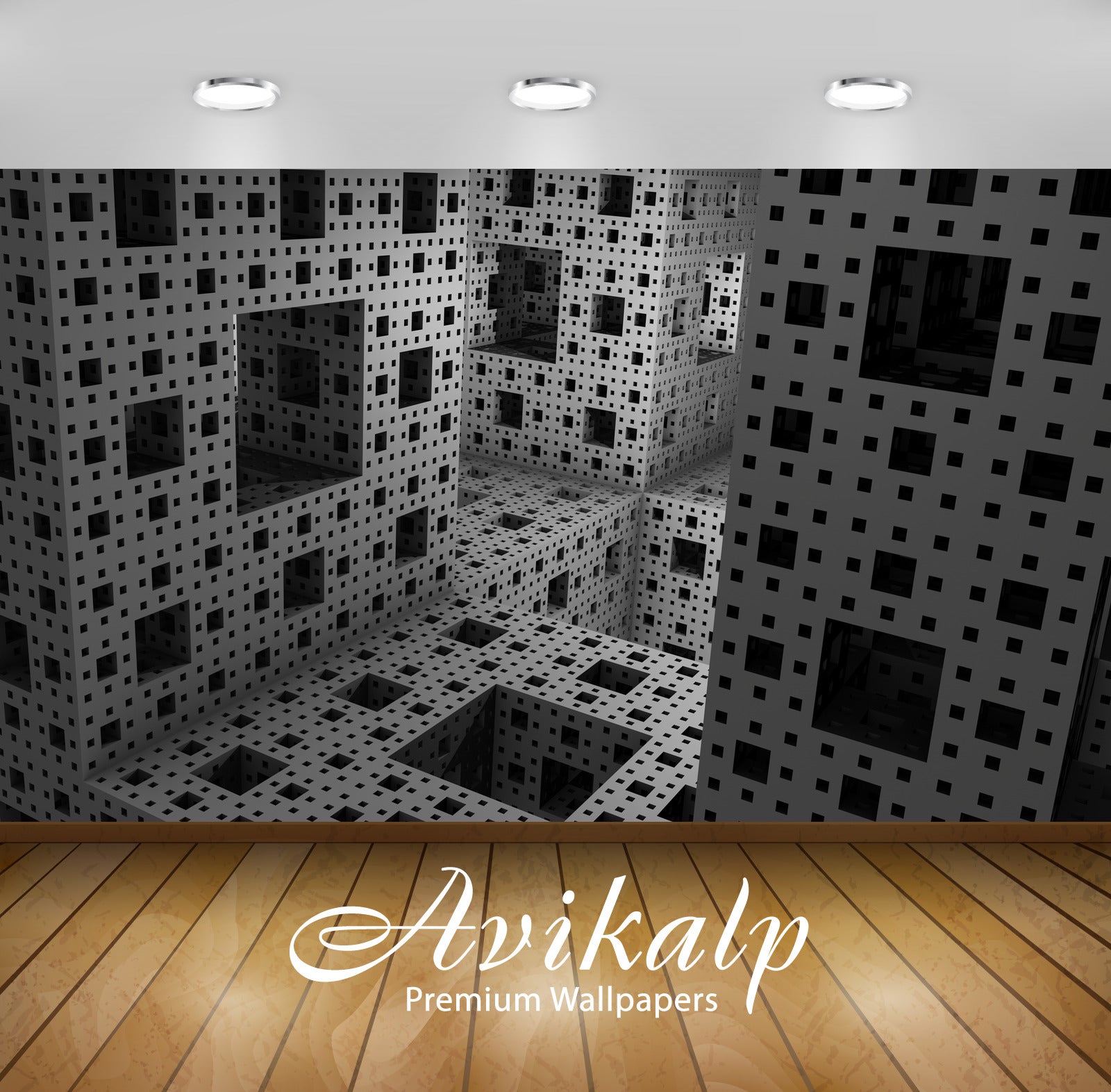 Avikalp Exclusive Awi4044 White Cubes Full HD Wallpapers for Living room, Hall, Kids Room, Kitchen,