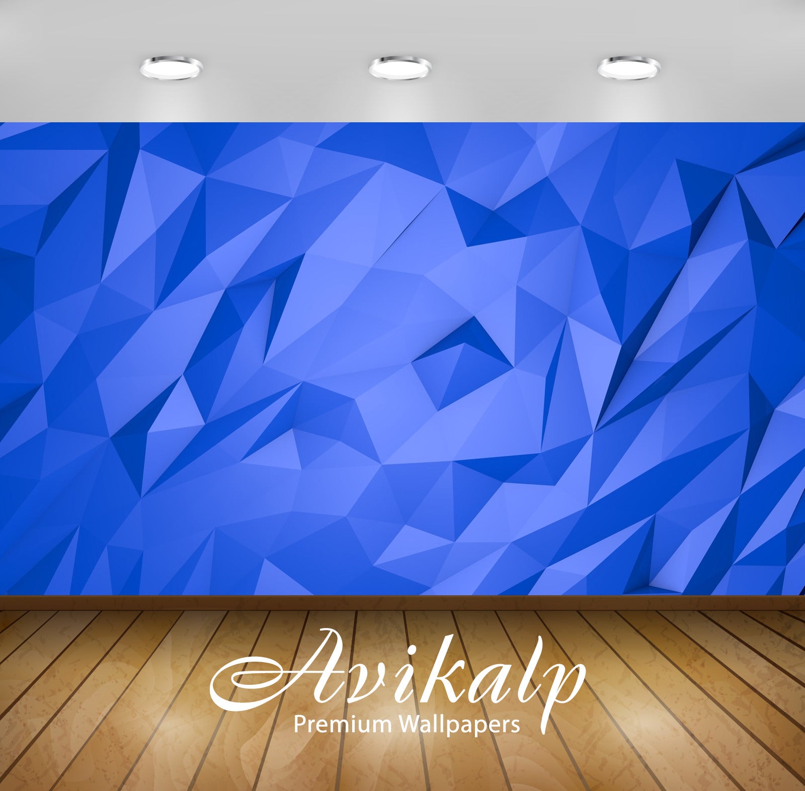 Avikalp Exclusive Awi4066 Blue Pyramids Full HD Wallpapers for Living room, Hall, Kids Room, Kitchen