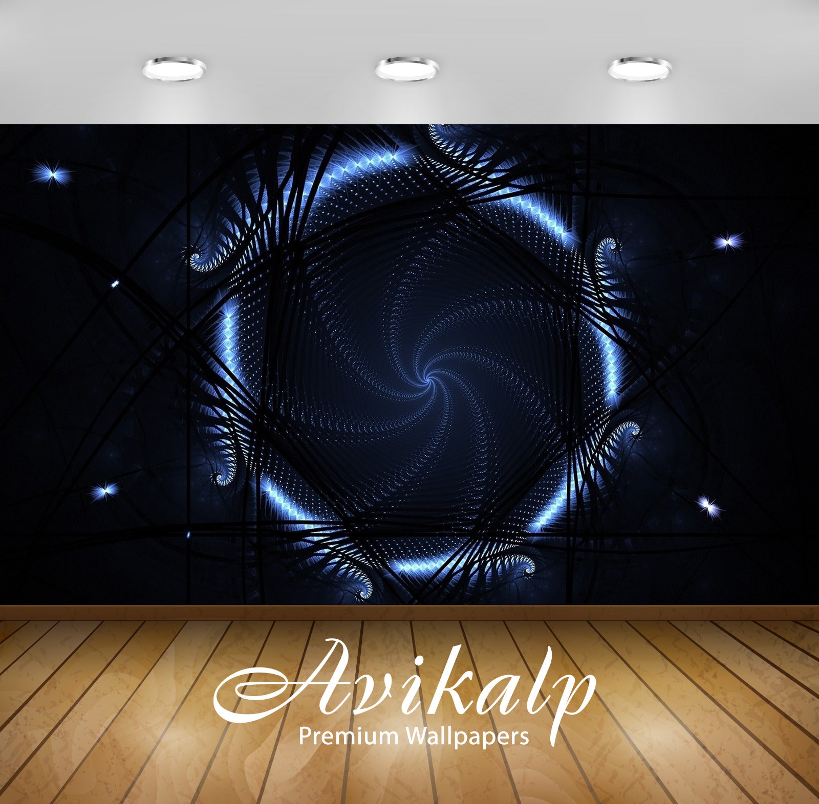 Avikalp Exclusive Awi4085 Bright Blue Abyss Full HD Wallpapers for Living room, Hall, Kids Room, Kit