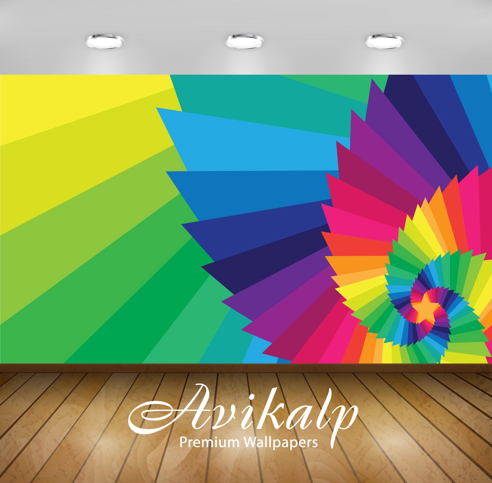 Avikalp Exclusive Awi4130 Color Spiral Full HD Wallpapers for Living room, Hall, Kids Room, Kitchen,
