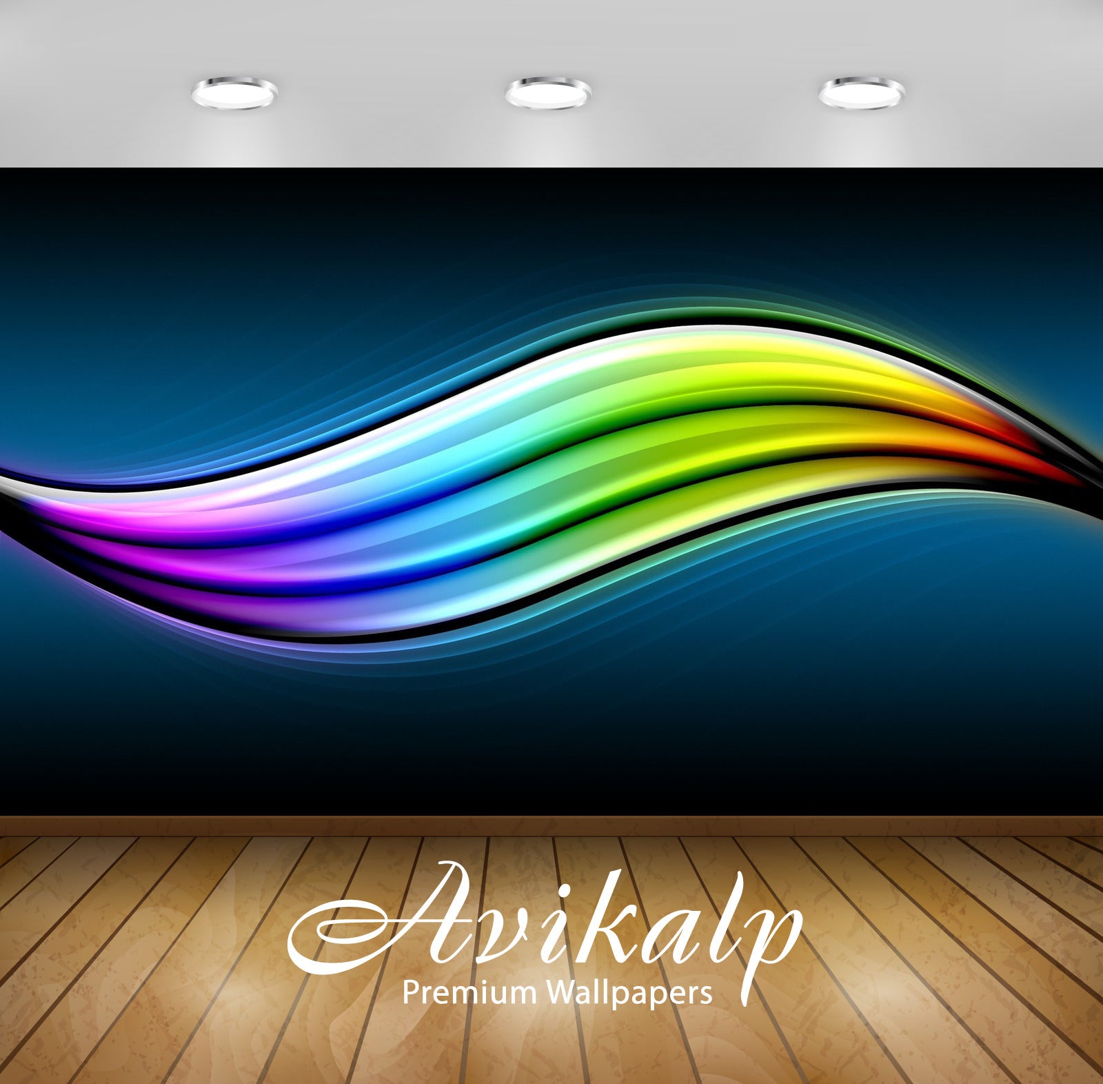 Avikalp Exclusive Awi4145 Colorful Curves Full HD Wallpapers for Living room, Hall, Kids Room, Kitch