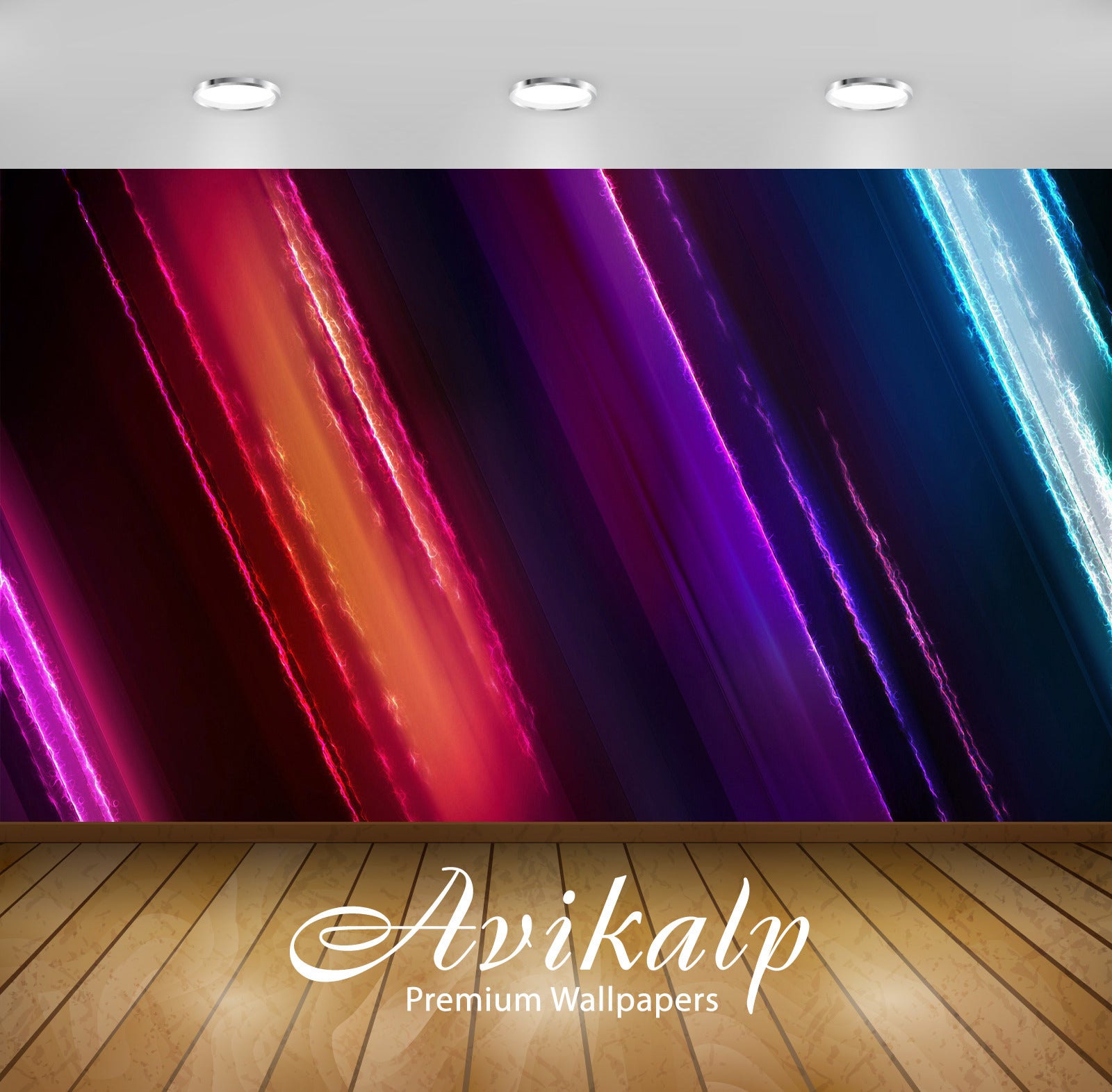 Avikalp Exclusive Awi4170 Colorful Lines Full HD Wallpapers for Living room, Hall, Kids Room, Kitche