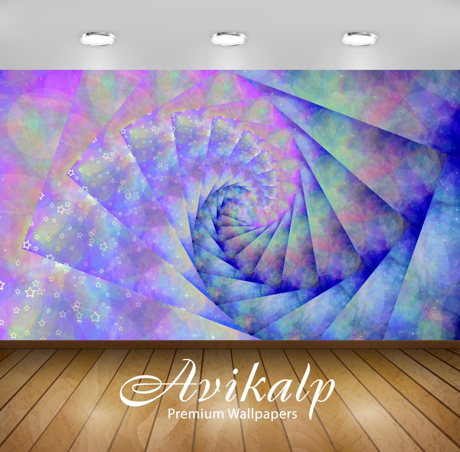 Avikalp Exclusive Awi4197 Colorful Spiral Full HD Wallpapers for Living room, Hall, Kids Room, Kitch