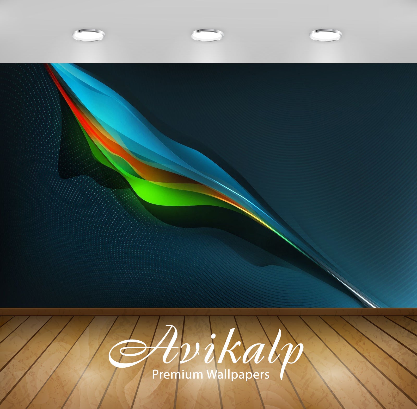 Avikalp Exclusive Awi4208 Colorful Wave Full HD Wallpapers for Living room, Hall, Kids Room, Kitchen