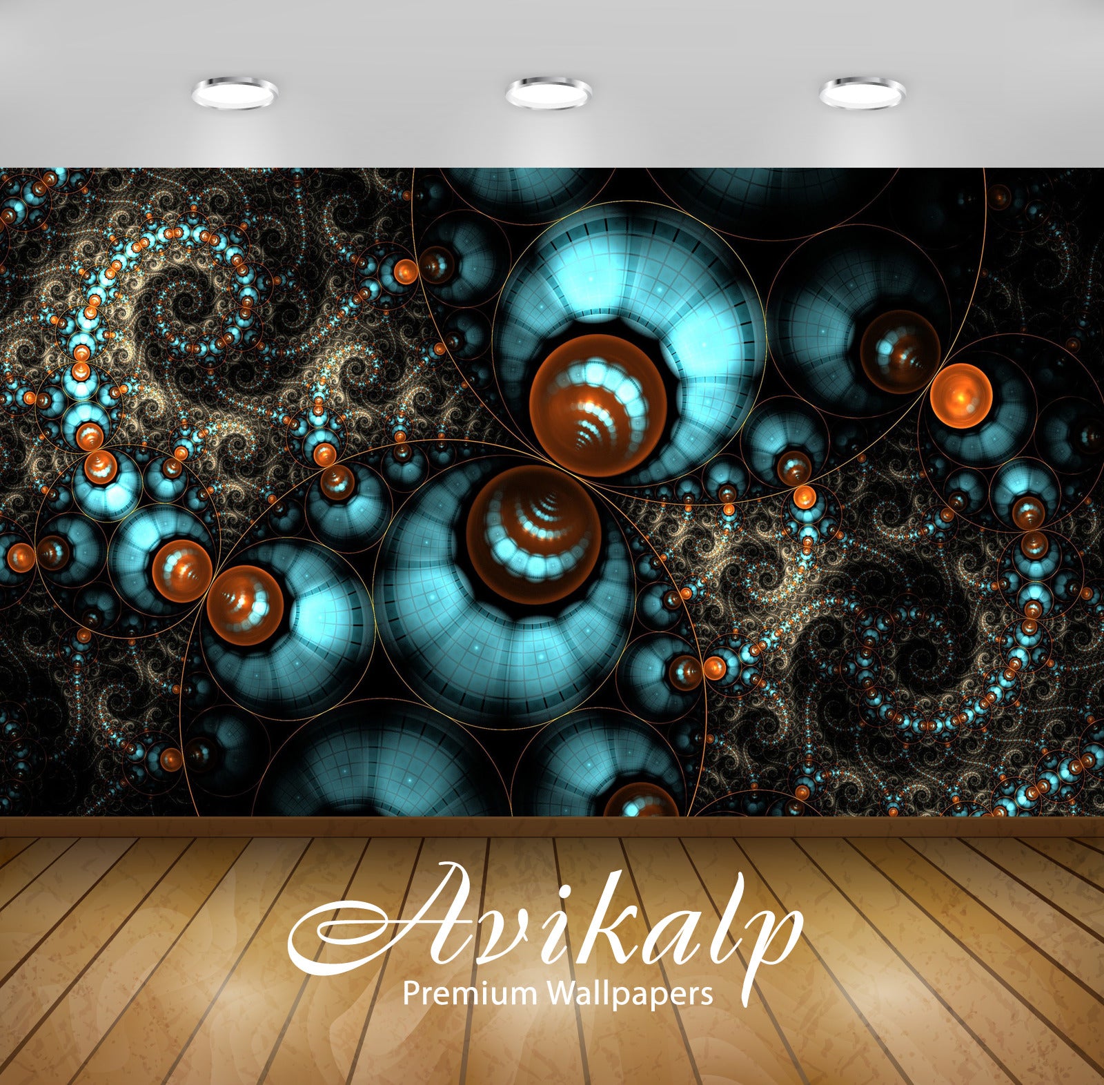 Avikalp Exclusive Awi4347 Fractal Circles Full HD Wallpapers for Living room, Hall, Kids Room, Kitch