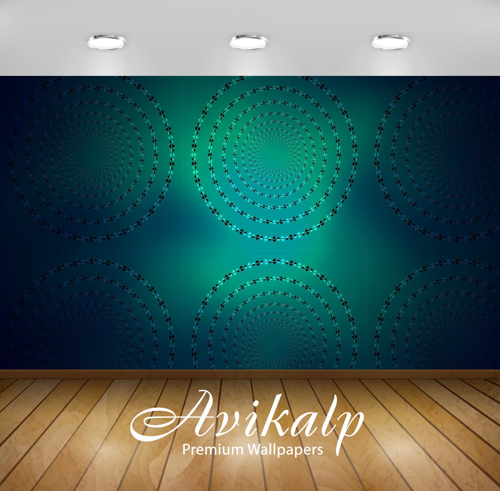 Avikalp Exclusive Awi4349 Fractal Circles Full HD Wallpapers for Living room, Hall, Kids Room, Kitch