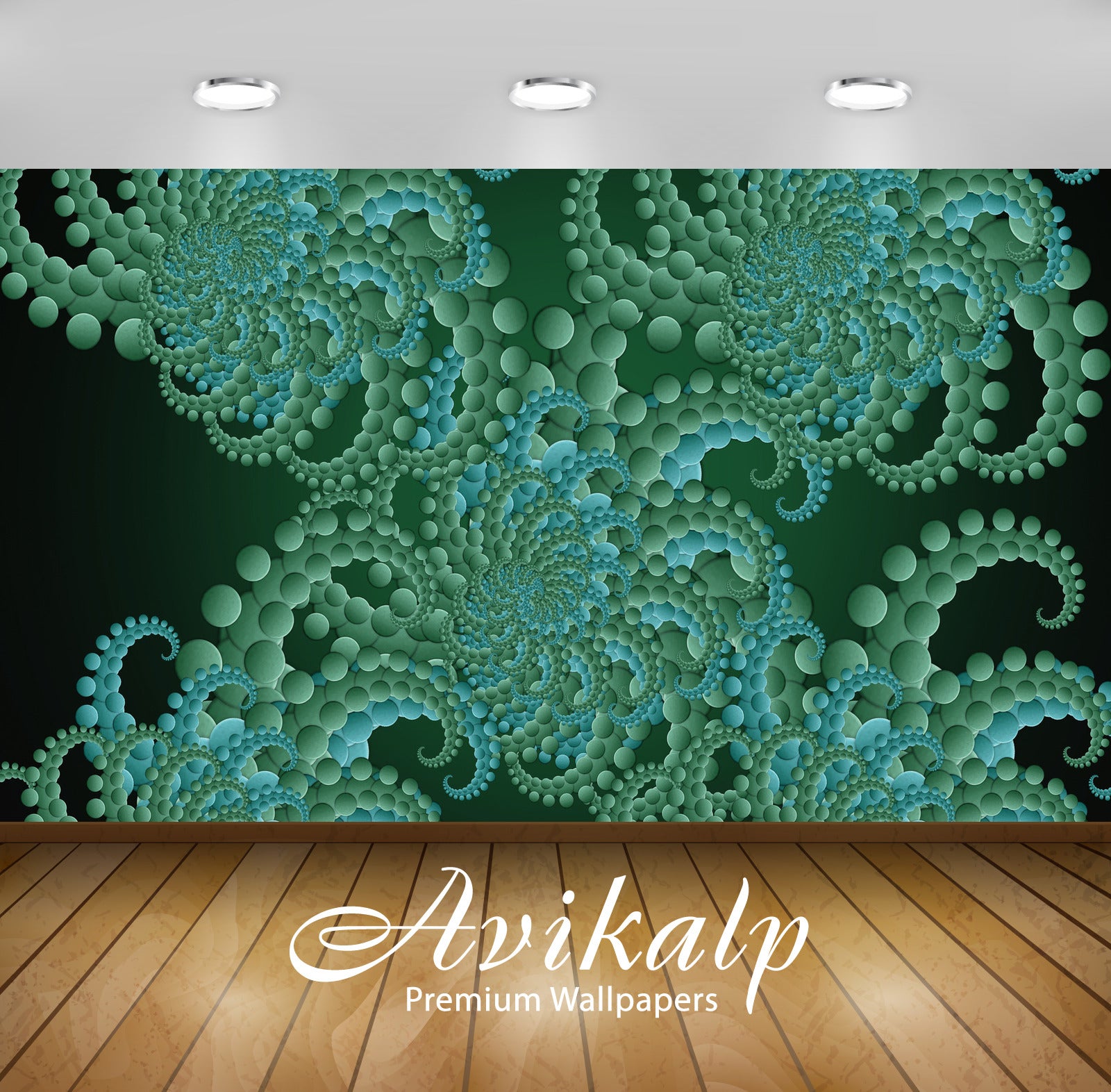 Avikalp Exclusive Awi4352 Fractal Circles Full HD Wallpapers for Living room, Hall, Kids Room, Kitch