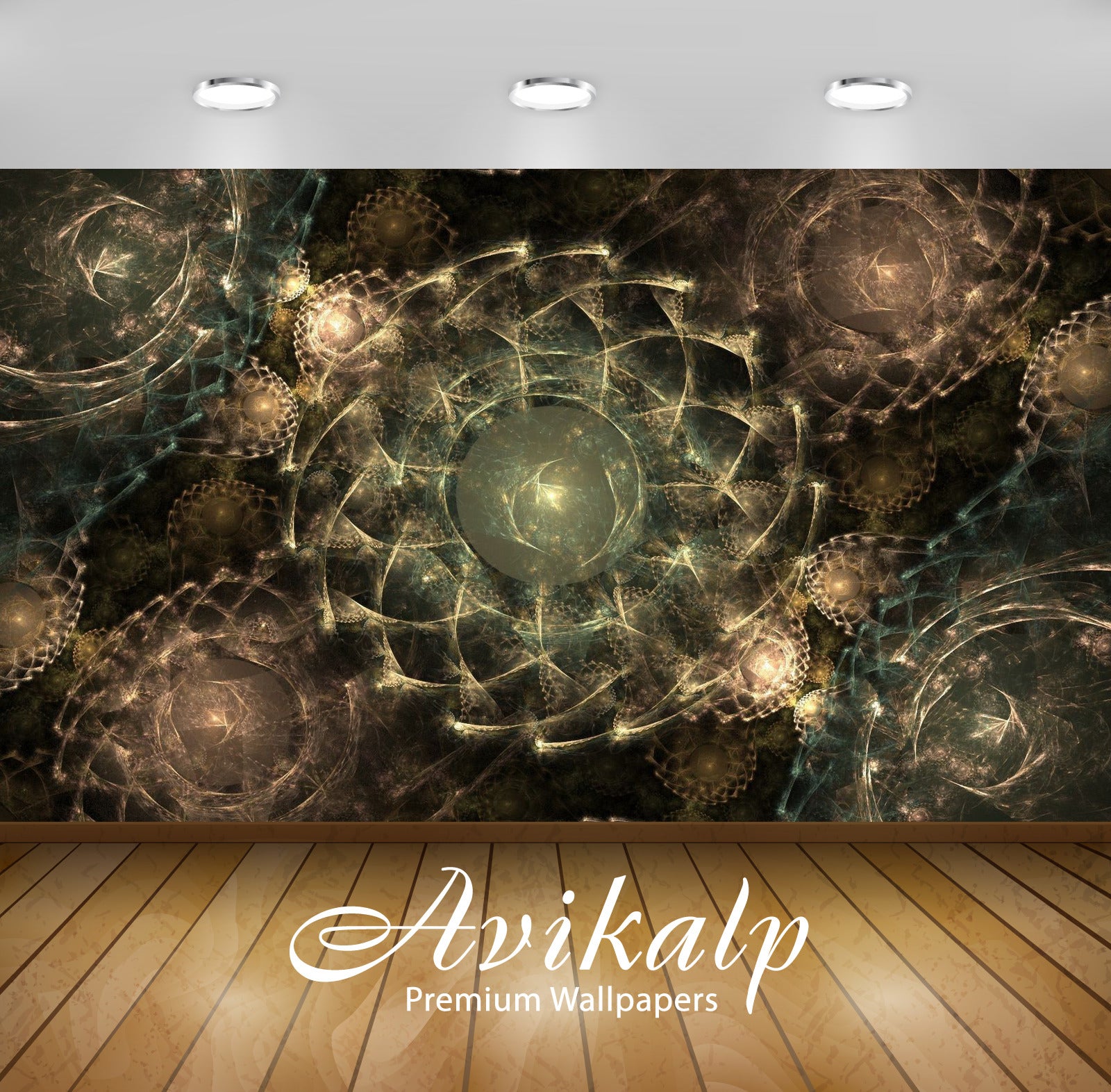 Avikalp Exclusive Awi4357 Fractal Circles Full HD Wallpapers for Living room, Hall, Kids Room, Kitch