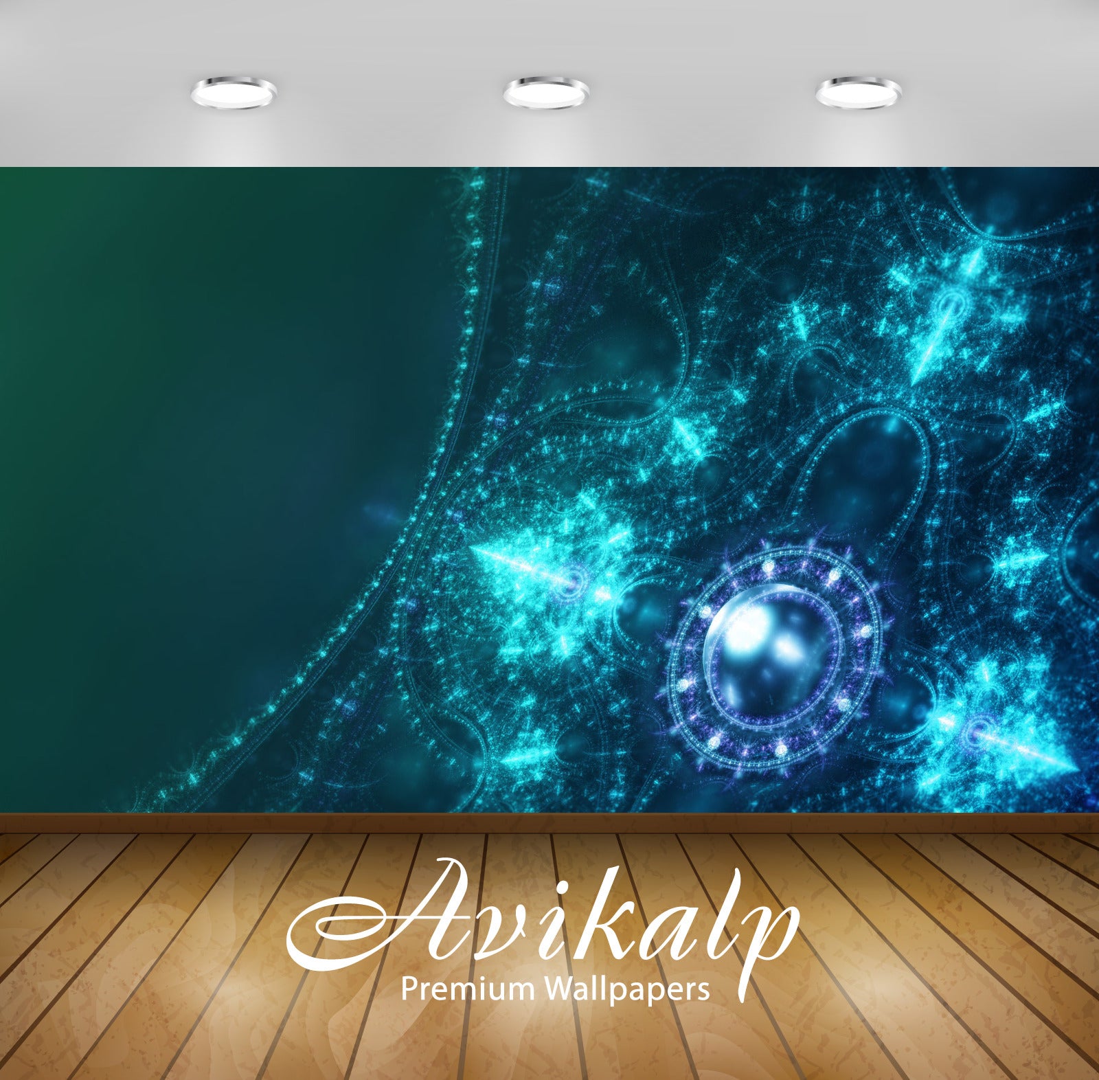 Avikalp Exclusive Awi4369 Fractal Glow Full HD Wallpapers for Living room, Hall, Kids Room, Kitchen,