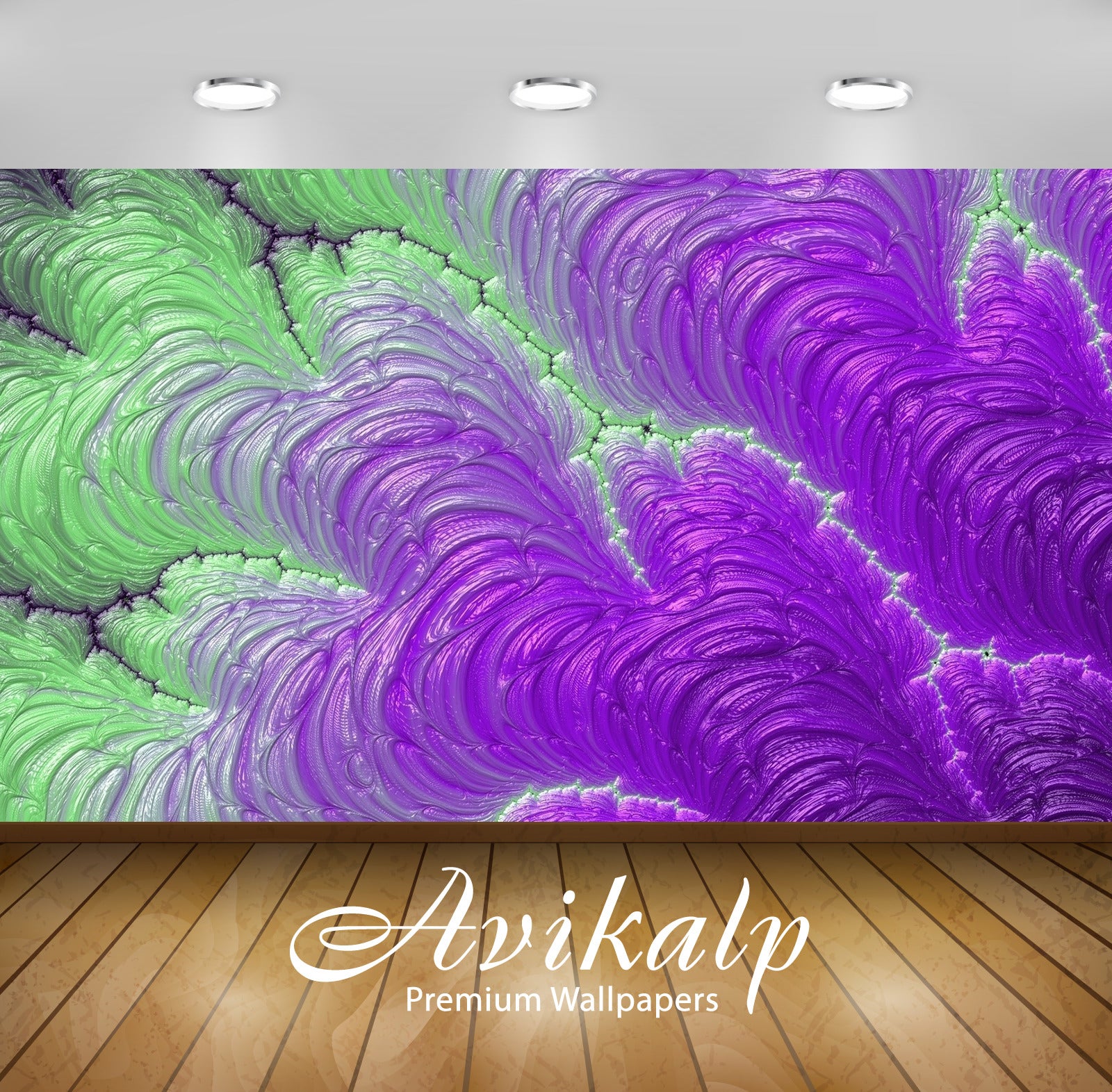 Avikalp Exclusive Awi4387 Fractal Paint Full HD Wallpapers for Living room, Hall, Kids Room, Kitchen