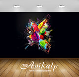 Avikalp Exclusive Awi4420 Geometrical Shape Splash Full HD Wallpapers for Living room, Hall, Kids Ro
