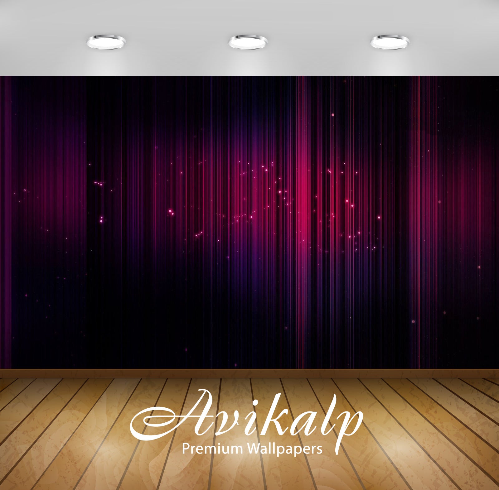 Avikalp Exclusive Awi4564 Pink Stripes And Glowing Circles Full HD Wallpapers for Living room, Hall,