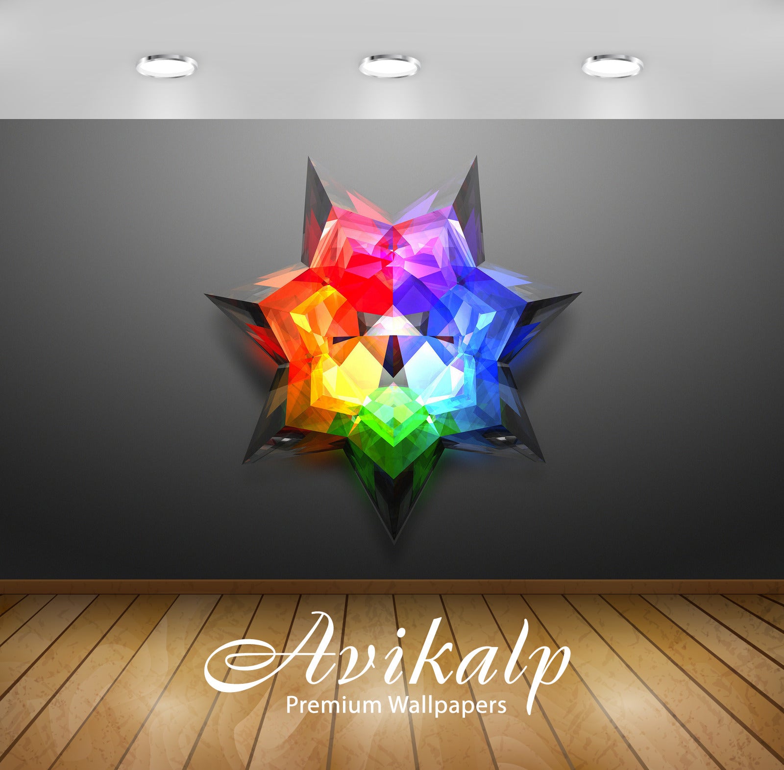 Avikalp Exclusive Awi4591 Rainbow Star Full HD Wallpapers for Living room, Hall, Kids Room, Kitchen,