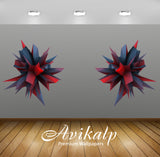 Avikalp Exclusive Awi4595 Red And Blue Thorns Full HD Wallpapers for Living room, Hall, Kids Room, K