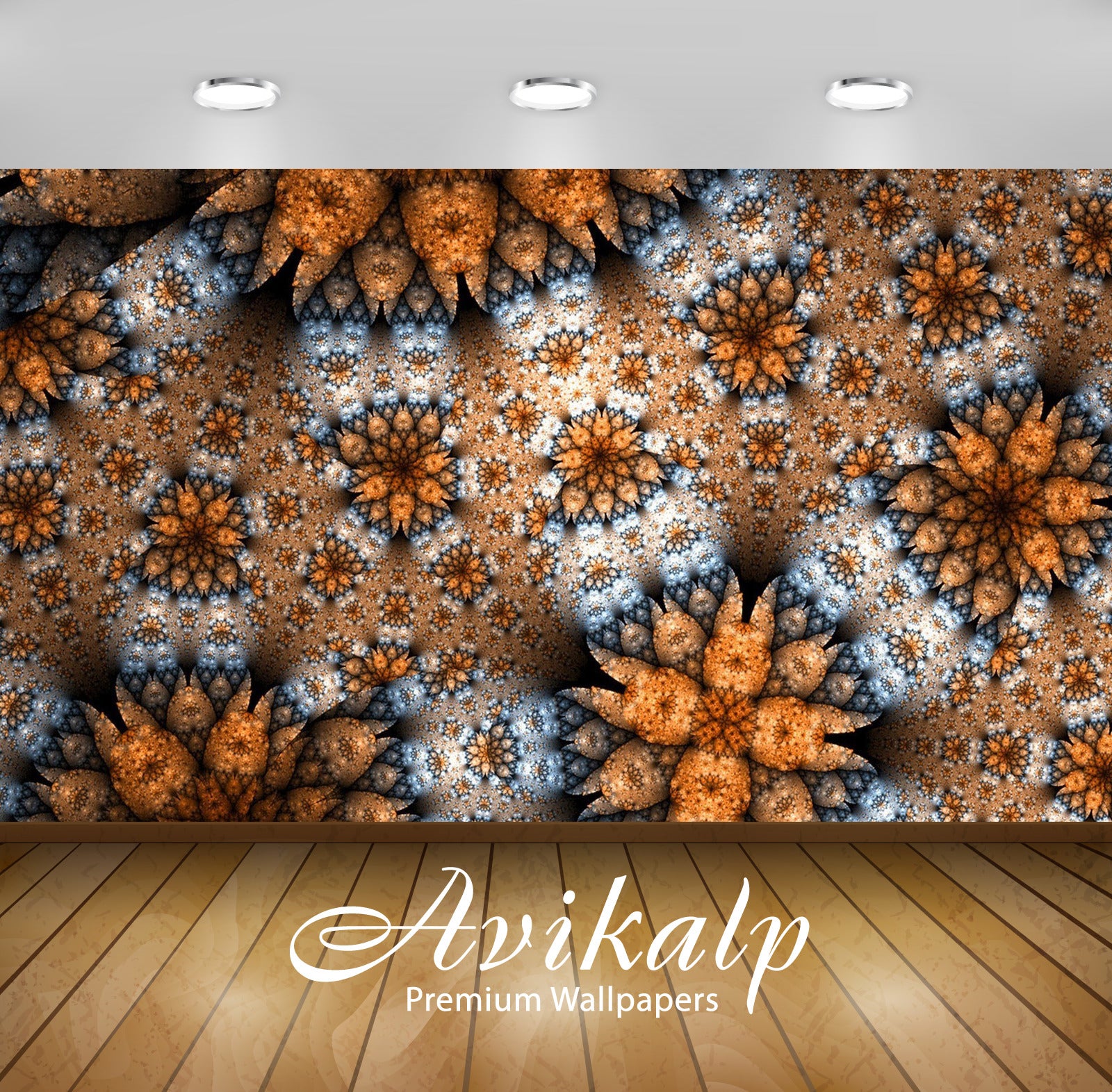 Avikalp Exclusive Awi4607 Rusty Flowers Full HD Wallpapers for Living room, Hall, Kids Room, Kitchen