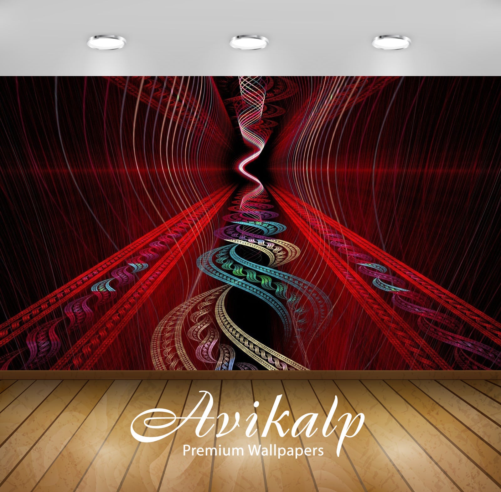 Avikalp Exclusive Awi4624 Spiraling Fractal Full HD Wallpapers for Living room, Hall, Kids Room, Kit