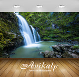 Avikalp Exclusive Awi4761 Creek Waterfall Nature Mountain Full HD Wallpapers for Living room, Hall,