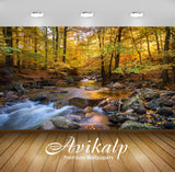 Avikalp Exclusive Awi4766 Fall Foliage Waterfall Nature Mountain Full HD Wallpapers for Living room,