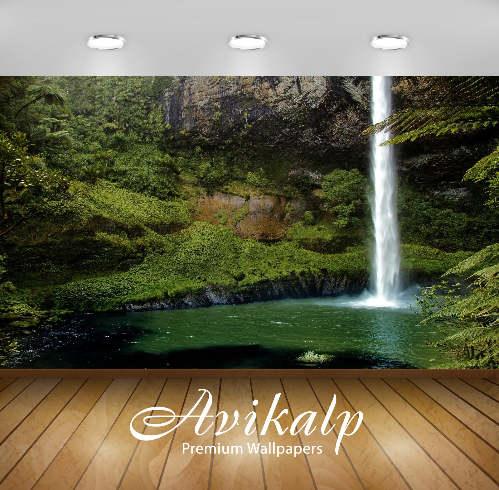 Avikalp Exclusive Awi4975 Bridal Veil Fall Waterfall Mountain Full HD Wallpapers for Living room, Ha