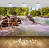 Avikalp Exclusive Awi5013 Waterfall Mountain Full HD Wallpapers for Living room, Hall, Kids Room, Ki
