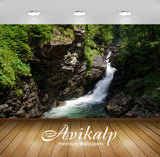Avikalp Exclusive Awi5022 Waterfall Mountain Full HD Wallpapers for Living room, Hall, Kids Room, Ki