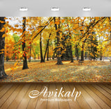 Avikalp Exclusive Awi5149 Autumn Leaves In The Park Nature Full HD Wallpapers for Living room, Hall,