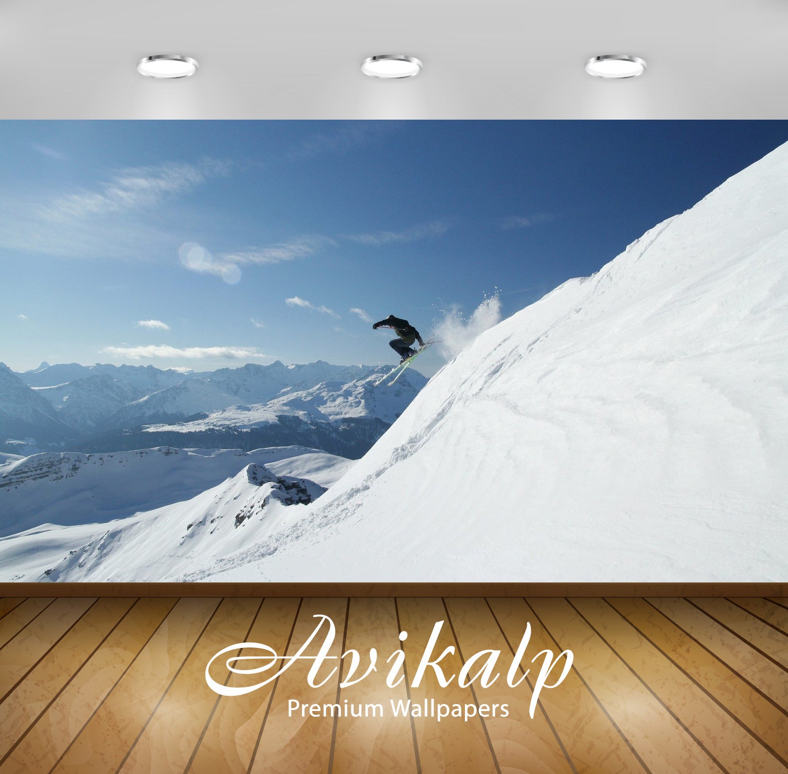 Avikalp Exclusive Awi5187 Beautiful Day For Skiing Nature Full HD Wallpapers for Living room, Hall,