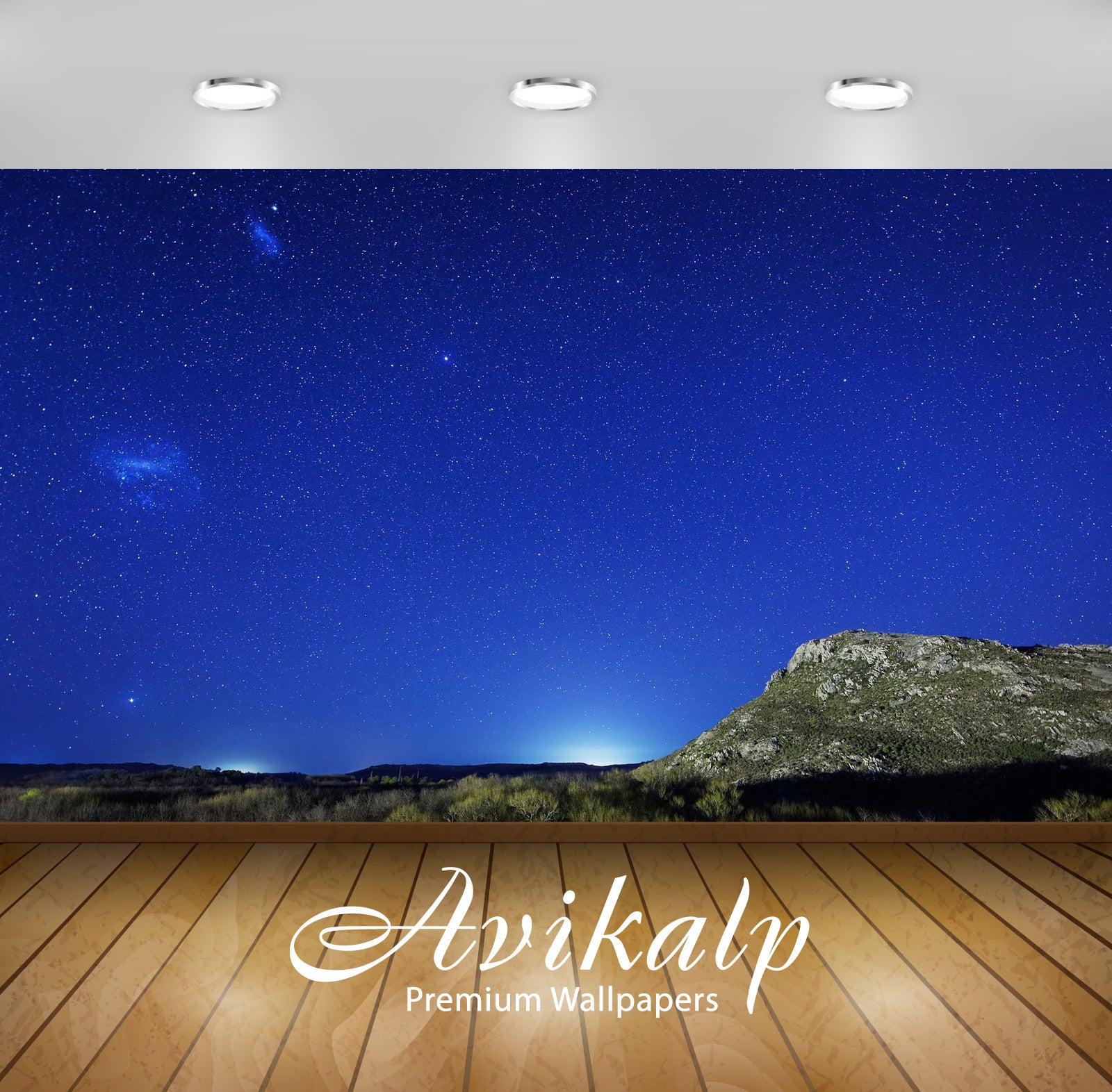 Avikalp Exclusive Awi5197 Beautiful Night Starry Sky Nature Full HD Wallpapers for Living room, Hall