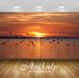 Avikalp Exclusive Awi5238 Birds Flying At Sunset Nature Full HD Wallpapers for Living room, Hall, Ki