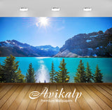 Avikalp Exclusive Awi5277 Bright Sun In The Clear Sky Above The Mountain Lake Nature Full HD Wallpap