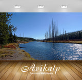 Avikalp Exclusive Awi5327 Clear Sky Over The River Nature Full HD Wallpapers for Living room, Hall,