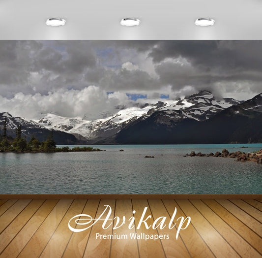 Avikalp Exclusive Awi5426 Fluffy White Clouds Hiding The Snowy Mountain Peaks Nature Full HD Wallpap