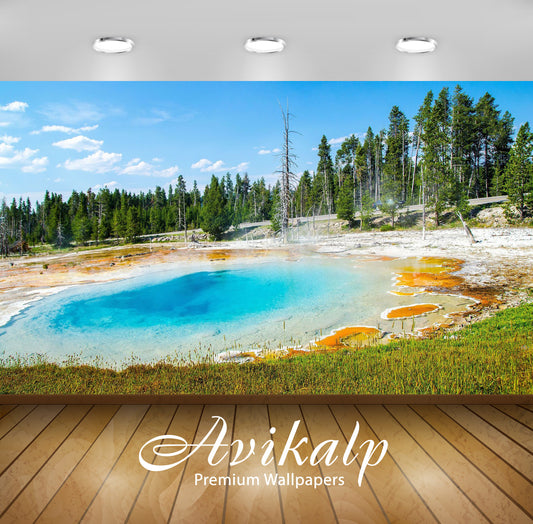 Avikalp Exclusive Awi5497 Geyser In Yellowstone National Park Nature Full HD Wallpapers for Living r