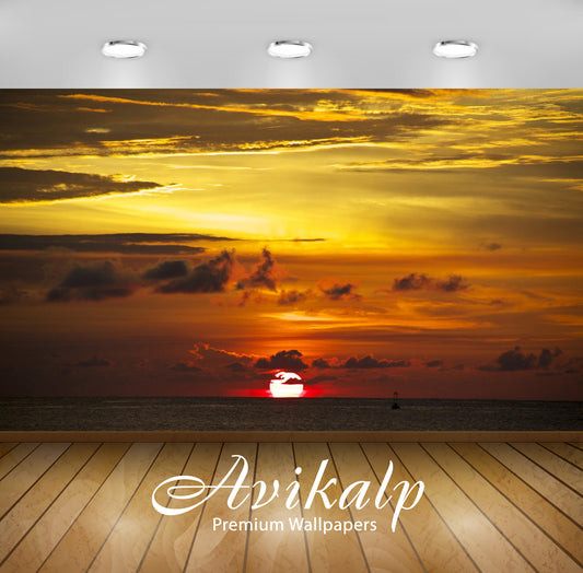 Avikalp Exclusive Awi5528 Gorgeous Sunset Nature Full HD Wallpapers for Living room, Hall, Kids Room