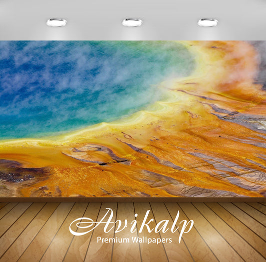 Avikalp Exclusive Awi5532 Grand Prismatic Spring Nature Full HD Wallpapers for Living room, Hall, Ki