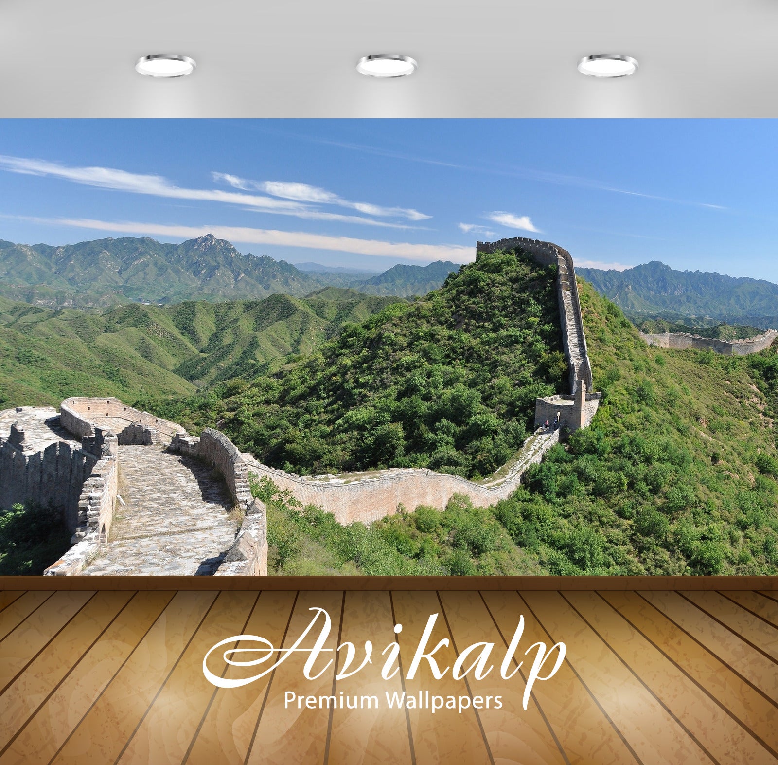 Avikalp Exclusive Awi5550 Great Wall Of China Nature Full HD Wallpapers for Living room, Hall, Kids