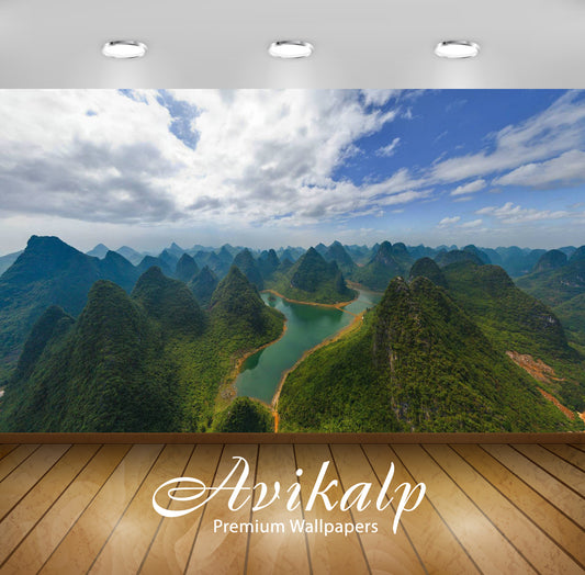 Avikalp Exclusive Awi5595 Guilin Nature Full HD Wallpapers for Living room, Hall, Kids Room, Kitchen
