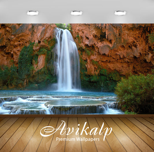 Avikalp Exclusive Awi5598 Havasu Falls Nature Full HD Wallpapers for Living room, Hall, Kids Room, K