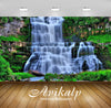 Avikalp Exclusive Awi5782 Mossy Rocks Under The Waterfall Nature Full HD Wallpapers for Living room,