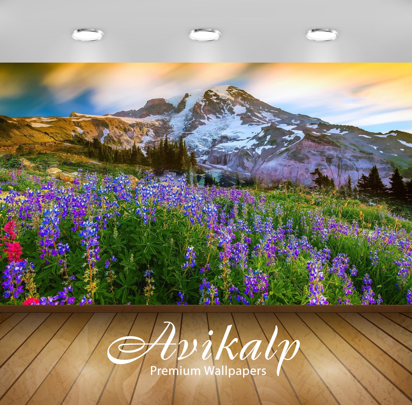 Avikalp Exclusive Awi5808 Mount Rainier Nature Full HD Wallpapers for Living room, Hall, Kids Room,